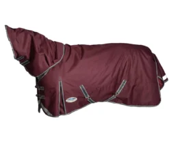 WeatherBeeta ComFiTec Plus Dynamic II Detach-A-Neck Medium/Lite - Maroon Grey White -Exquisite Equestrian Equipment Store 1006918000 maroongreywhite wb cft pdynmc ii dan image null hero 12 jpg