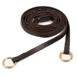 Schockemohle Rubber Curved Grip Reins With Ring 7 Schockemohle Rubber Curved Grip Reins With Ring -Exquisite Equestrian Equipment Store 1103 00028 gripreinsring darkbrowngold 1 jpg