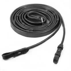 Schockemohle Round Stitched Leather Reins With Hooks 9 Schockemohle Round Stitched Leather Reins With Hooks -Exquisite Equestrian Equipment Store 1103 00024 leatherreins blacksilver 1 1 jpg