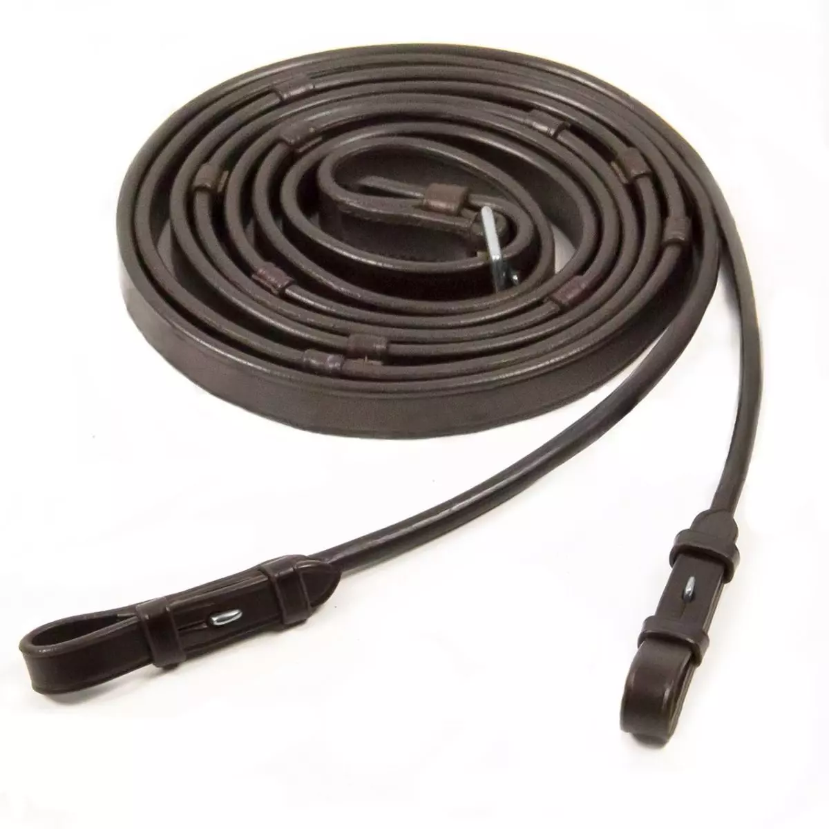 Schockemohle Round Stitched Leather Reins With Hooks 3 Schockemohle Round Stitched Leather Reins With Hooks