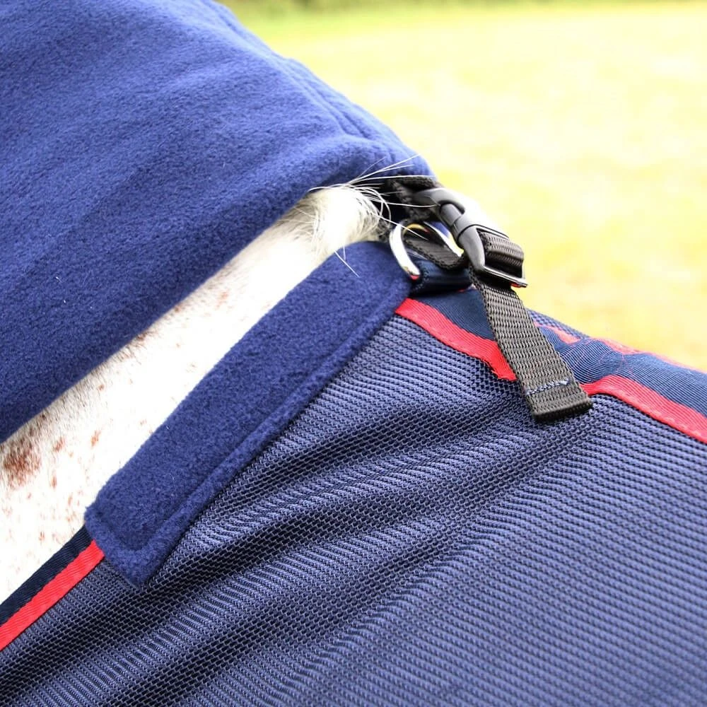 HY DefenceX System WicX Cooler Rug With Detachable Neck Cover - Navy Red 8 HY DefenceX System WicX Cooler Rug With Detachable Neck Cover - Navy Red - Image 6