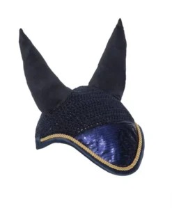 Rhinegold Sequin Fly Veil -Exquisite Equestrian Equipment Store 662 navy sized 2 jpg