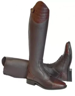 Rhinegold De-Luxe Leather Riding Boots With Mock Croc Trim 29 Rhinegold De-Luxe Leather Riding Boots With Mock Croc Trim -Exquisite Equestrian Equipment Store 827 brown web 1 9 jpg