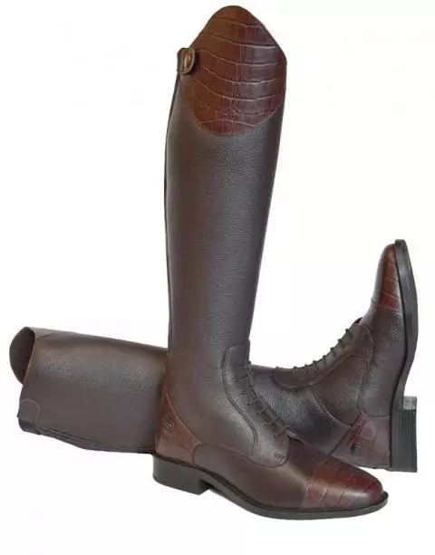 Rhinegold De-Luxe Leather Riding Boots With Mock Croc Trim 10 Rhinegold De-Luxe Leather Riding Boots With Mock Croc Trim - Image 8