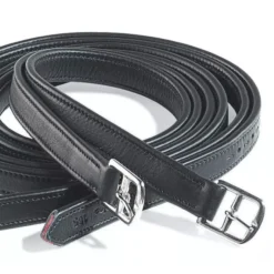 Amerigo Stirrup Leathers Calfskin -Exquisite Equestrian Equipment Store amerigo stirrup leathers calfskin black 2 png