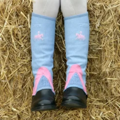Tuffa Shetland Amara Half Chaps -Exquisite Equestrian Equipment Store brown shetland chaps baby blue pink 5 jpg