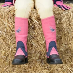 Tuffa Shetland Amara Half Chaps -Exquisite Equestrian Equipment Store brown shetland chaps raspberry navy 2 jpg