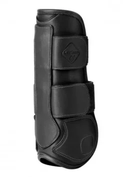 LeMieux Capella Leather Tendon Boots -Exquisite Equestrian Equipment Store capella tendon boots black back 1 jpg