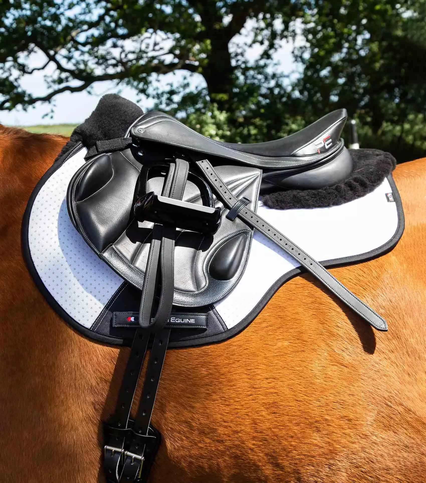 Premier Equine Close Contact Airtechnology Shockproof Wool Saddle Pad - GP/Jump Square White/Black Wool 6 Premier Equine Close Contact Airtechnology Shockproof Wool Saddle Pad - GP/Jump Square White/Black Wool - Image 4