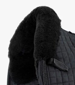 Premier Equine Close Contact Merino Wool European Saddle Pad - Dressage Square -Exquisite Equestrian Equipment Store close contact merino wool european half lined dressage square black 3 1 1