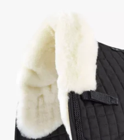 Premier Equine Close Contact Merino Wool European Saddle Pad - Dressage Square -Exquisite Equestrian Equipment Store close contact merino wool european half lined dressage square black natural 3 1 jpg