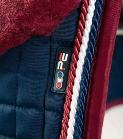 Premier Equine Close Contact Merino Wool European Saddle Pad - Dressage Square -Exquisite Equestrian Equipment Store close contact merino wool european half lined dressage square navy burgundy 2 1 jpg