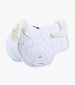 Premier Equine Close Contact Merino Wool European Saddle Pad - GP/Jump Square -Exquisite Equestrian Equipment Store close contact merino wool european saddle pad gp jump square white natural wool 1 jpg