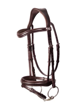 Henry James Comfort Flash Bridle -Exquisite Equestrian Equipment Store comfortflashbrownangled 3168x 2 jpg