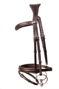 Henry James Comfort Flash Bridle -Exquisite Equestrian Equipment Store comfortflashbrownside 3168x 1 jpg