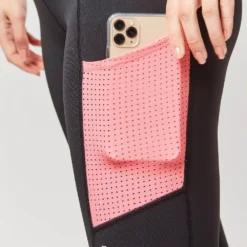 Dublin Power Performance Mid Rise Colour Block Tights -Exquisite Equestrian Equipment Store coral3 6 jpg