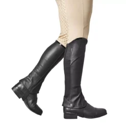 Dublin Stretch Fit Half Chaps Adults -Exquisite Equestrian Equipment Store dublin stretch fit half chaps black patent 3 jpg