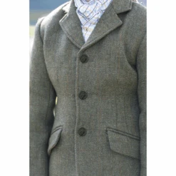 Equetech Junior Claydon Deluxe Tweed Riding Jacket -Exquisite Equestrian Equipment Store equetech junior claydon deluxe tweed riding jacket green 5
