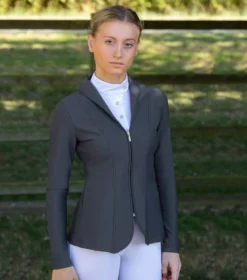 Premier Equine Finio Ladies Competition Show Jacket -Exquisite Equestrian Equipment Store finio competition jacket grey 1 6 jpg