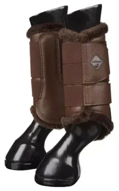 LeMieux Fleece Lined Brushing Boots Pair 33 LeMieux Fleece Lined Brushing Boots Pair -Exquisite Equestrian Equipment Store fleece lined brushing boots brown 1 jpg