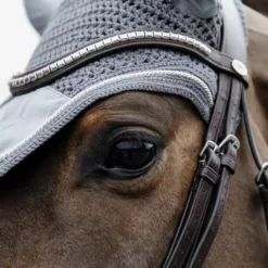 Kentucky Horsewear Kentucky Wellington Velvet Fly Veil 39 Kentucky Horsewear Kentucky Wellington Velvet Fly Veil -Exquisite Equestrian Equipment Store fly veil wellington basic velvet grey close 1 png