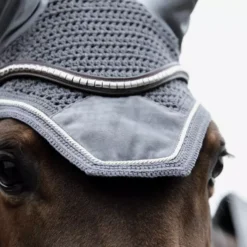 Kentucky Horsewear Kentucky Wellington Velvet Fly Veil 40 Kentucky Horsewear Kentucky Wellington Velvet Fly Veil -Exquisite Equestrian Equipment Store fly veil wellington basic velvet grey front 1 1 png