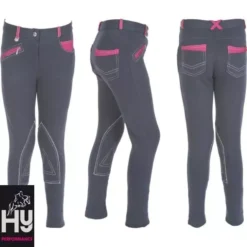 HyPERFORMANCE Diesel Children's Jodhpurs -Exquisite Equestrian Equipment Store hyperformance diesel children s jodhpurs charcoal pink jpg
