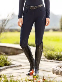 LeMieux Amara II Breech Knee Grip -Exquisite Equestrian Equipment Store it03069 lifestyle amarabreeches kneegrip navy 1 3 jpg