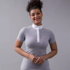 Kingsland KLofelicia Ladies Show Shirt - Grey Sleet -Exquisite Equestrian Equipment Store klfel 2 3 jpg