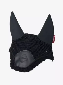 LeMieux Acoustic Pro Fly Hood 22 LeMieux Acoustic Pro Fly Hood -Exquisite Equestrian Equipment Store lm acousticproflyhood black angle rt 1 1 jpg