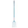 Red Gorilla 4 Prong Manure Fork Long Handle 48" -Exquisite Equestrian Equipment Store long handle blue 1 jpg