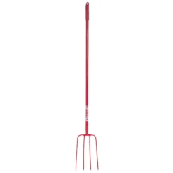 Red Gorilla 4 Prong Manure Fork Long Handle 48" -Exquisite Equestrian Equipment Store long handle red 1 jpg