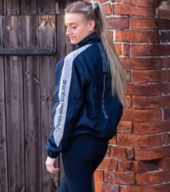 Premier Equine Lumen Reflective Unisex Riding Jacket - Navy -Exquisite Equestrian Equipment Store lumen waterproof riding jacket navy 1 3 jpg