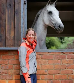 Equisafety Charlotte Dujardin Reflective Mercury Riding Jacket -Exquisite Equestrian Equipment Store mercury red orange 2 2 jpg