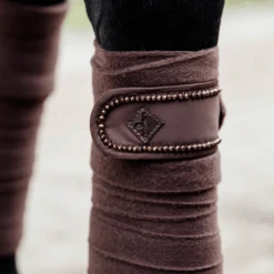 Kentucky Horsewear Kentucky Pearls Polar Fleece Bandage - Set Of 4 12 Kentucky Horsewear Kentucky Pearls Polar Fleece Bandage - Set Of 4 -Exquisite Equestrian Equipment Store polar fleece bandage pearls brown close 1