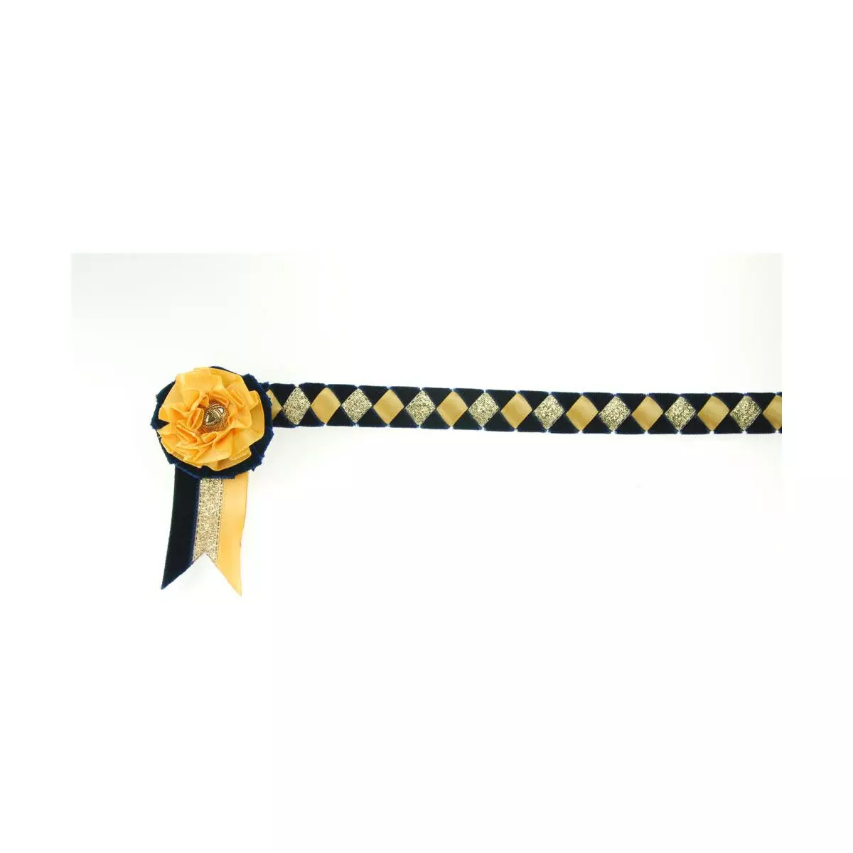 ShowQuest Newport Browband Navy Sunshine Gold 5 ShowQuest Newport Browband Navy Sunshine Gold - Image 3