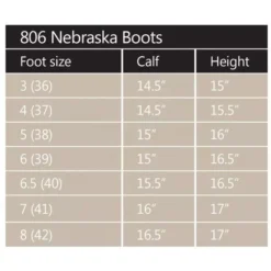 Rhinegold Nebraska Synthetic Long Boots -Exquisite Equestrian Equipment Store rhinegold nebraska synthetic long boots sizechart 2 jpg