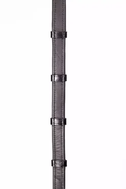 Henry James Calfskin Supergrip Reins With Stoppers 38 Henry James Calfskin Supergrip Reins With Stoppers -Exquisite Equestrian Equipment Store softy black 1 jpg