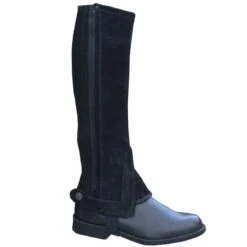 Tuffa Suede Half Chaps Childs -Exquisite Equestrian Equipment Store suede half chaps black 1 2 2