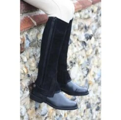 Tuffa Suede Half Chaps Childs -Exquisite Equestrian Equipment Store suede half chaps black 2 1 2