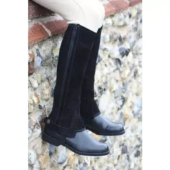 Tuffa Suede Half Chaps Childs -Exquisite Equestrian Equipment Store suede half chaps black 2 1 4 jpg